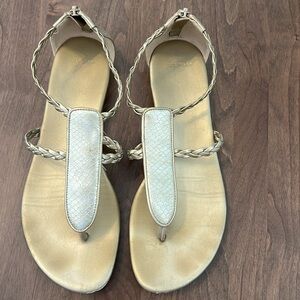 Cole Haan Elegant Abbe Gold Snakeprint Sandals